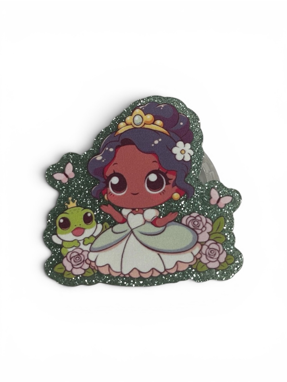 Baby Princess Tiana Green Glitter PopSocket